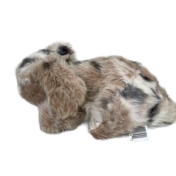 Realistic Bunny Rabbit Plush Holland Lop Mottled Spotted Brown Stuffed Animal - Picture 1 of 11